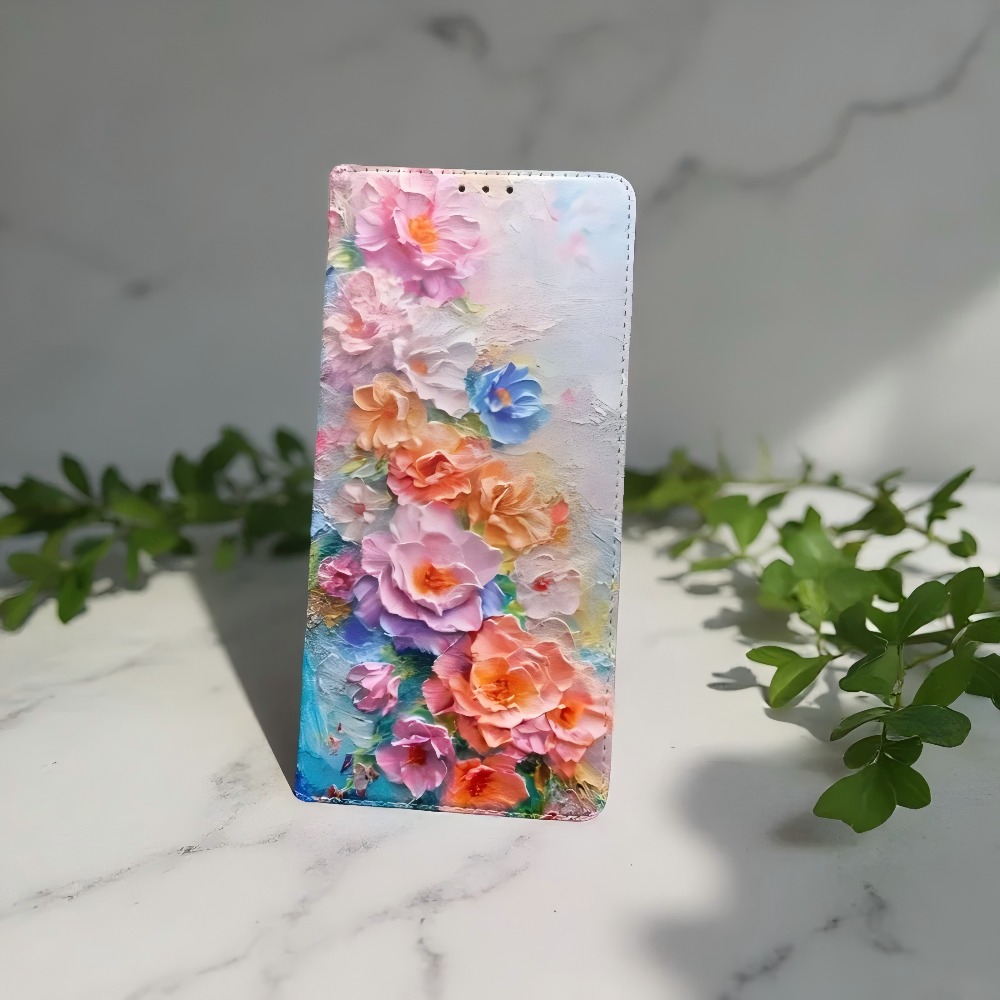 Samsung Galaxy S24 - Étui portefeuille en cuir magnétique peint