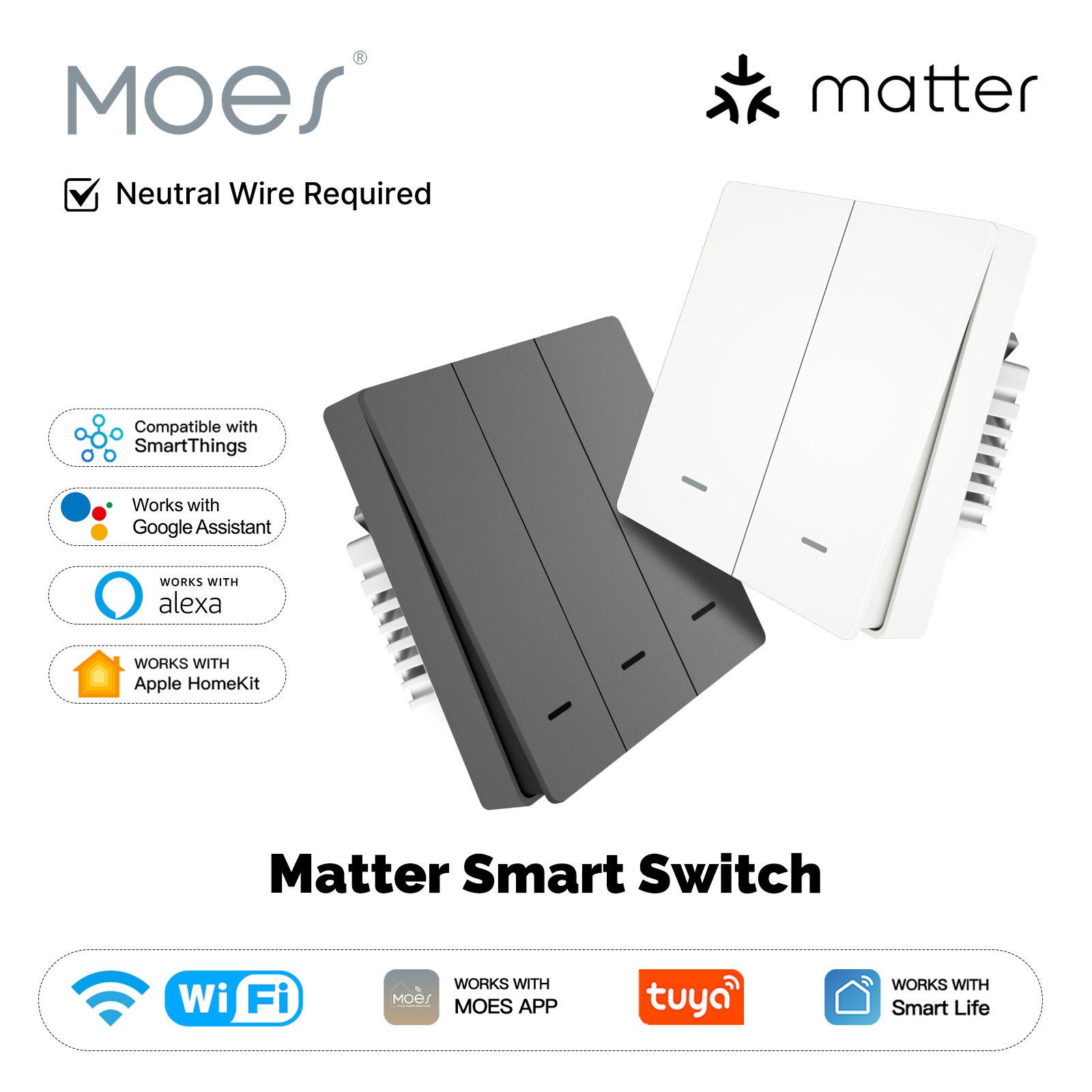 Smart Accessories - MOES Matter Tuya WiFi bouton lumineux